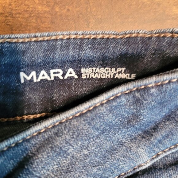 DL1961 Jeans 25 Mara Straight Ankle Instasculpt Ravine Mid Rise Fray Hem Stretch - Picture 5 of 13